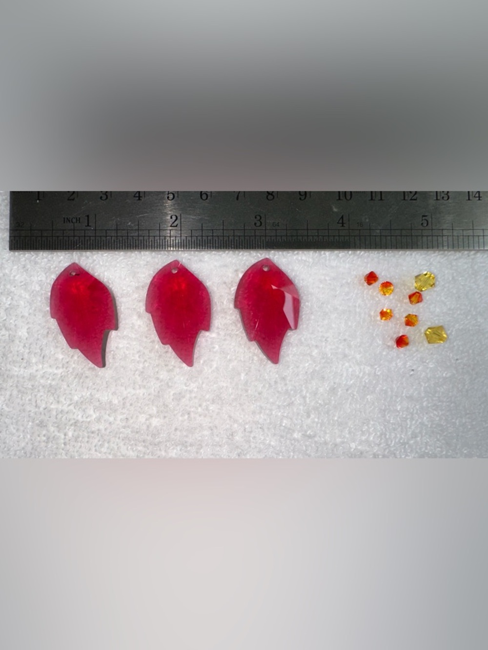 Swavorski Red Leafs with bonus beads